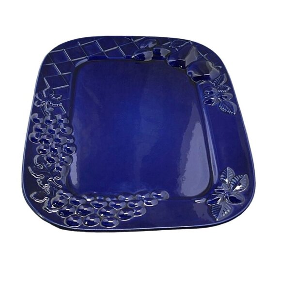 Large Rich Cobalt Blue Scheurich Germany Platter 16" x 12" - Picture 1 of 12
